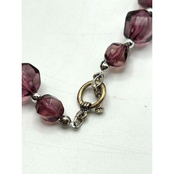 Vintage Grape Purple Glass Beaded Necklace & Drop Earrings Set - Picture 6 of 12